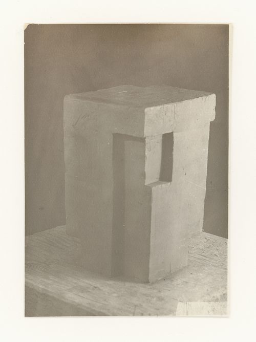 Photographs of a student model on the topic "Finding the Expressiveness of Form of the Simplest Geometrical Configuration: Parallelepiped" for the "Space" course at the Vkhutemas (Higher State Artistic Technical Studios), Moscow