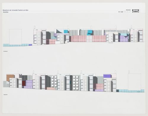 North and south elevations, Biozentrum - Biology Center for the J.W. Goethe University, Frankfurt am Main, Germany