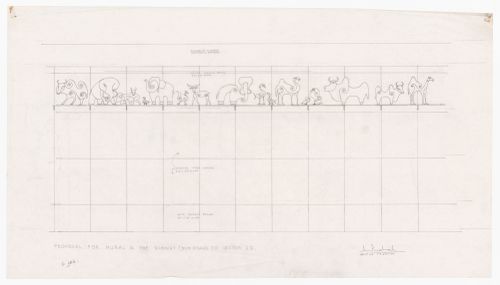 Wall elevations proposal sketch for Subway mural of Bus stand, Sector 22, India
