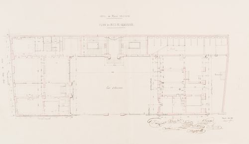 Ground floor plan, including the "cours d'honneur" for Hôtel Sauvage, Paris