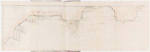 Full-scale sketch profile for the cornice and coffers for the "salle sur la cour" on the second floor, Hôtel Soltykoff