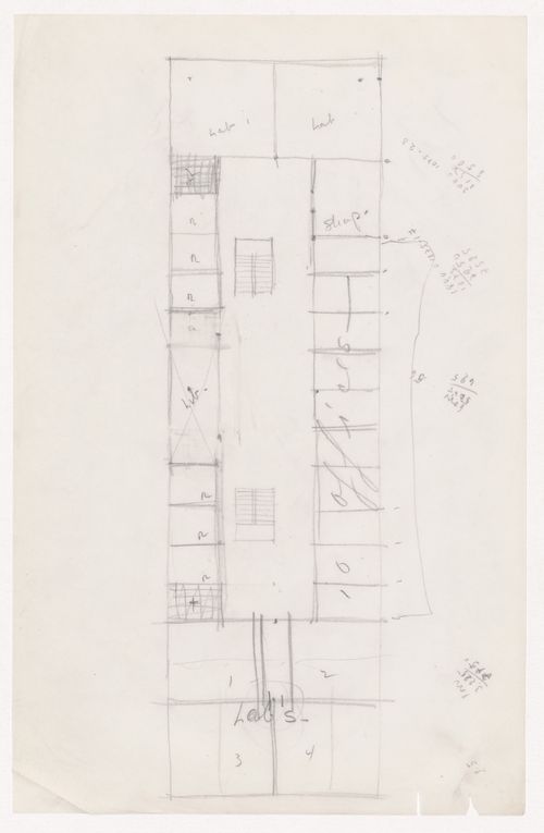 Sketch plan for a campus building for Illinois Institute of Technology