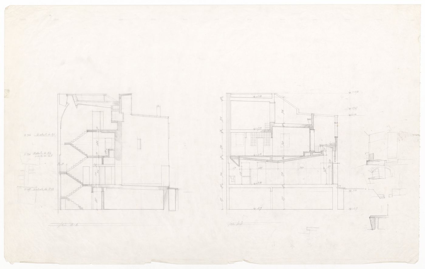 Sections for Casa Miggiano, Otranto, Italy