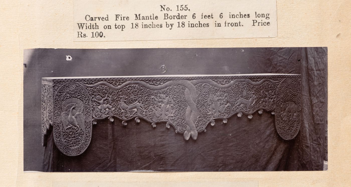 View of a mantel, F. Beato Limited, C Road, Mandalay, Burma (now Myanmar)