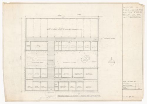 Institute of Music and Fine Arts proposed sketch plan for J&K Academy of Art, Culture and Languages, Jammu, India