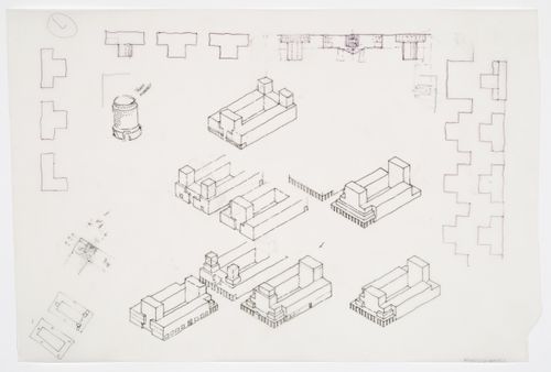 New Town Centre, Caselecchio di Reno, Italy: conceptual sketches