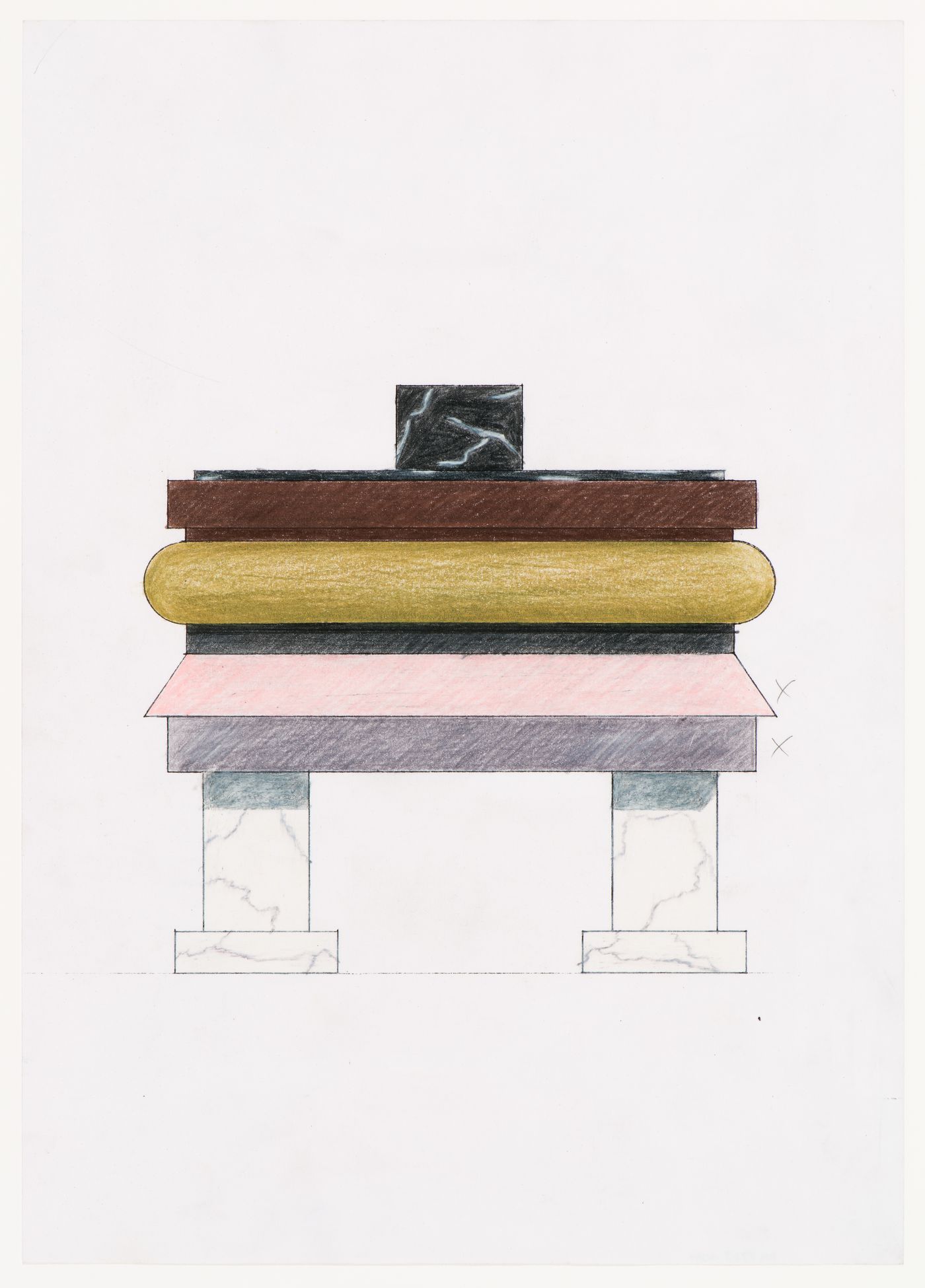 Elevation of a design for a table for the Shaughnessy House, Centre Canadien d'Architecture, Montréal
