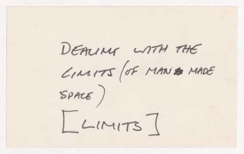 Dealing with the limits (of man made space) /  [Limits]