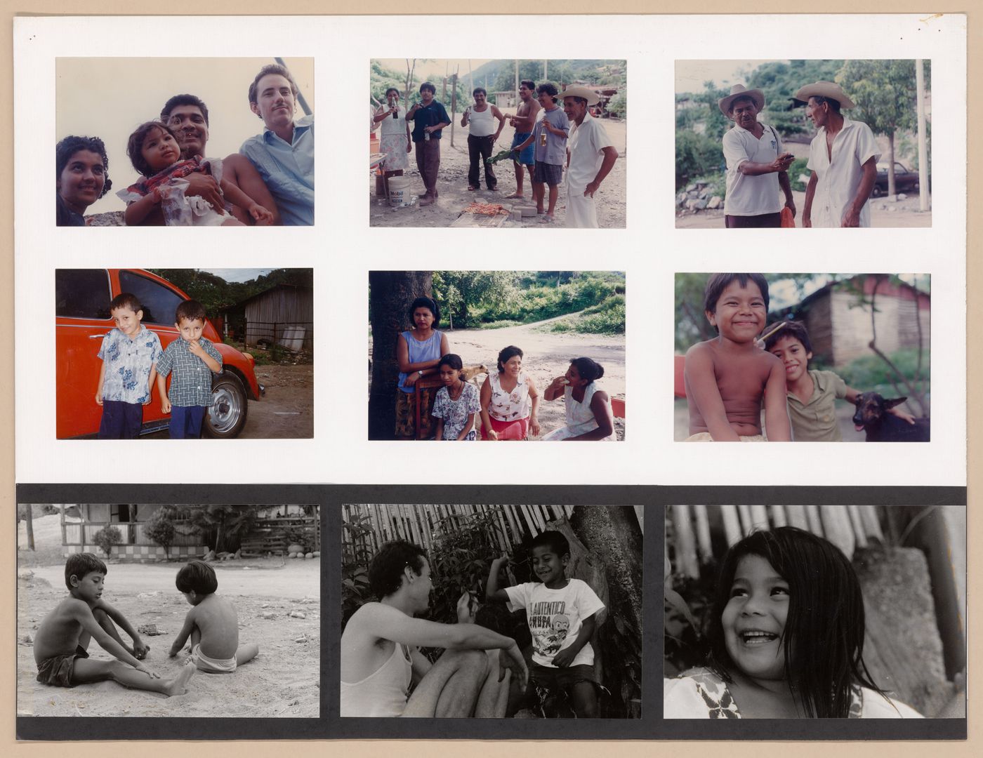 Presentation panel with photographs of the inhabitants of La Esperanza for the Urban Upgrading project La Esperanza, in Zihuatanejo, Mexico