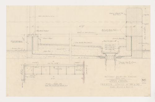 Plan et détails des cabines de douche, Imprimerie Nationale du Canada, Hull, Québec, Canada
