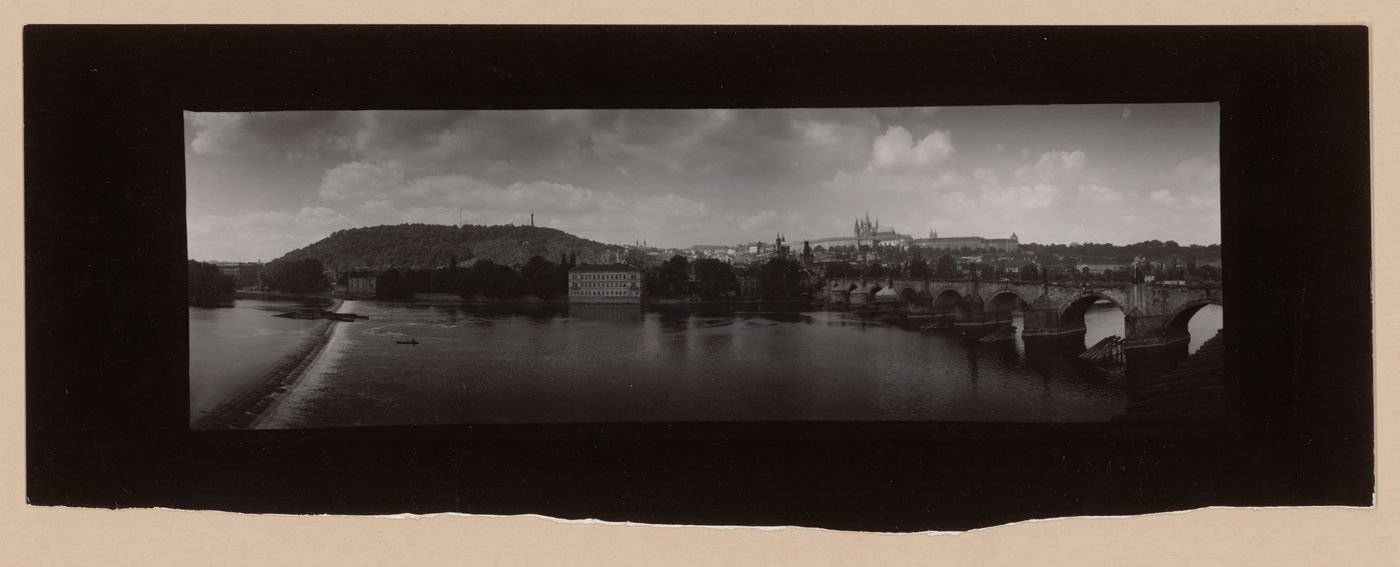 Panoramic view of the city from across the river, Prague, Czech Republic