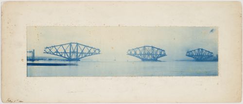 View of the Forth Bridge under construction, Firth of Forth, Scotland