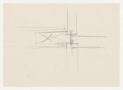 Sketch sectional detail for a window moulding [?] probably for Illinois Institute of Technology