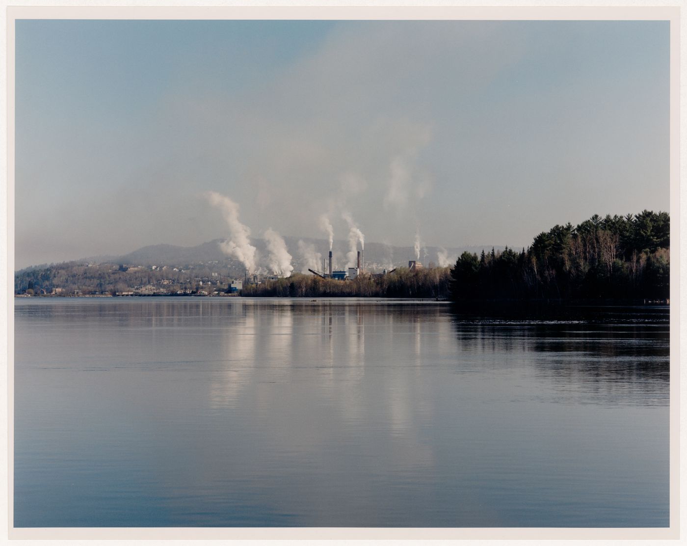Témiscaming and the Tembec plant looking north from the west bank of the Ottawa River