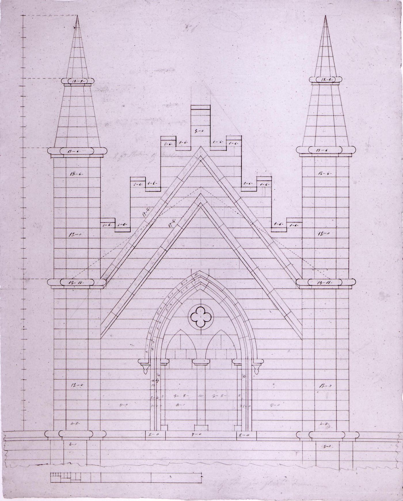 Elevation for a tower for Notre-Dame de Montréal