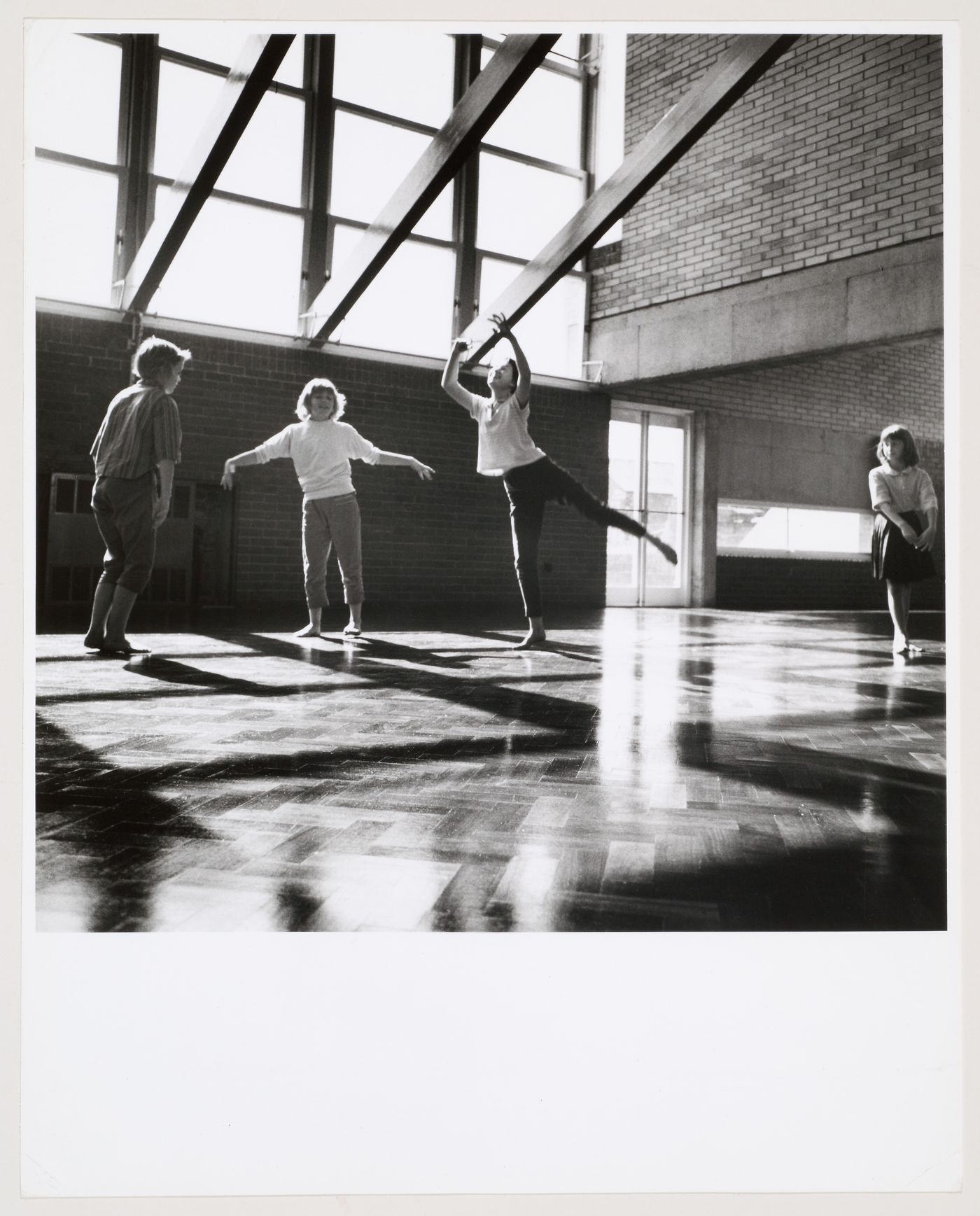 Interior view of the Assembly Hall, Brunswick Park Primary School, London, England