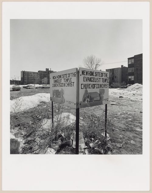 Evangelistic Temple Church of God in Christ, Elder Lonnie L. Wells, pastor vacant lot, S.E. corner Blackstone and 67th, Chicago, 1979