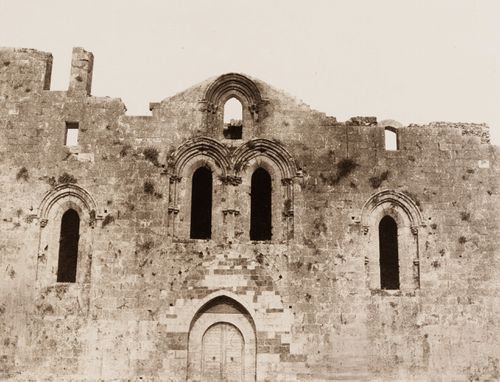 View of the ruins of the principal façade of the Church of Notre-Dame, Tartus, Ottoman Empire (now in Syria)