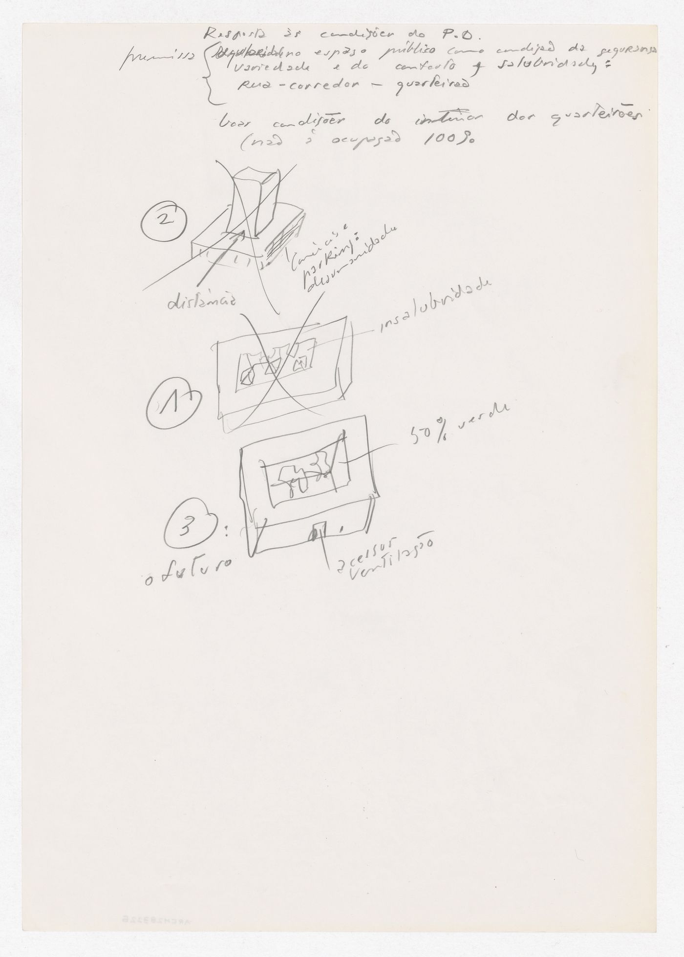 Sketches and notes for Plano de Expansão da Cidade de Macau (Areia P. e Porto E.) [Macau City expansion plan], Macau, China