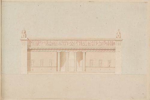 Project for the redevelopment of the École de médecine and surrounding area, Paris: Elevation for a variant design for a fountain for the Clinique de l'École de médecine