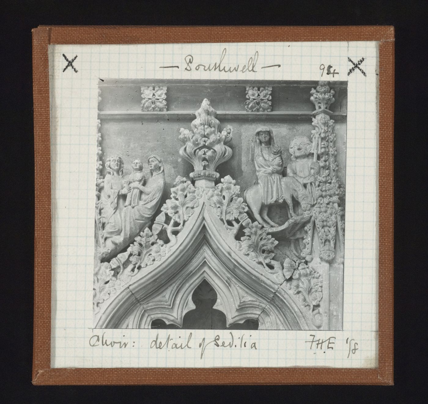 Detail view of sedilia of choir, Southwell Minster, Southwell, Nottinghamshire, England