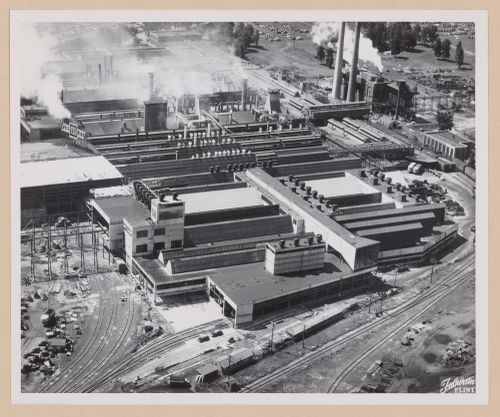 Aerial view of the Automobile Assembly Plant, General Motors Corporation Chevrolet division, Saginaw, Michigan