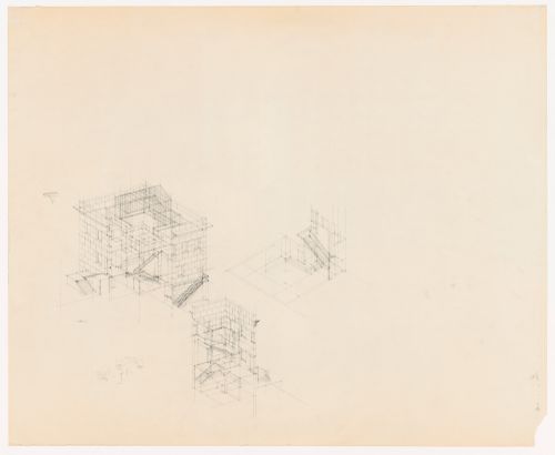 Sketch axonometrics for Casa Vattani, Rome, Italy