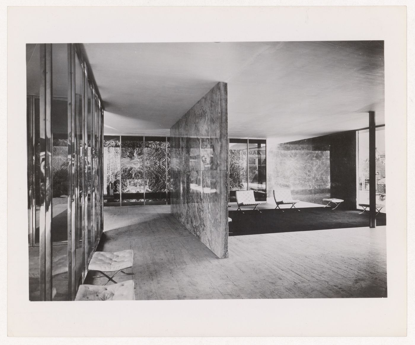 Interior view of the German Pavilion, Barcelona International Exhibition of 1929-1930, Spain