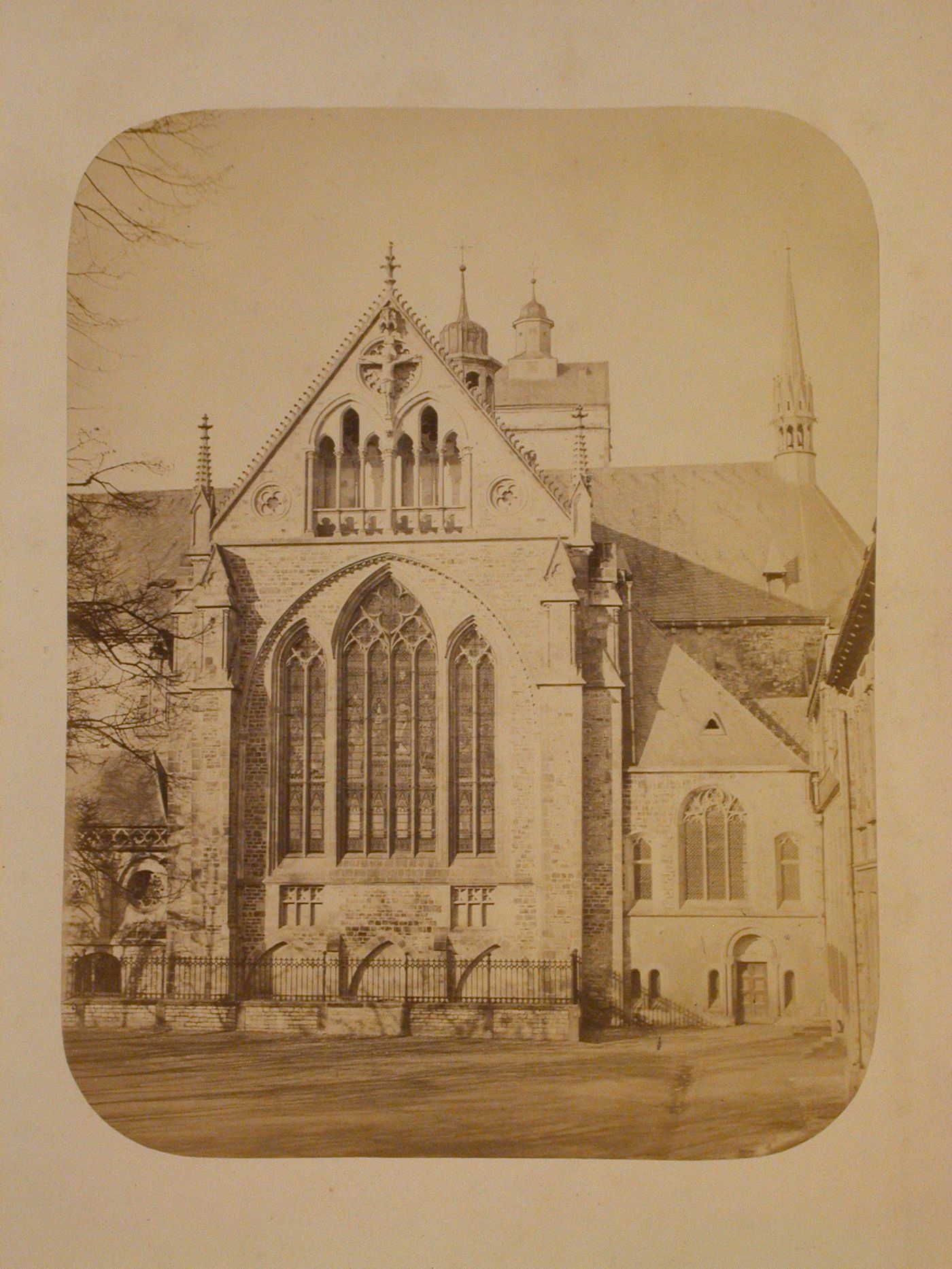 Partial view of Paderborn Cathedral showing a transept, Paderborn, Germany