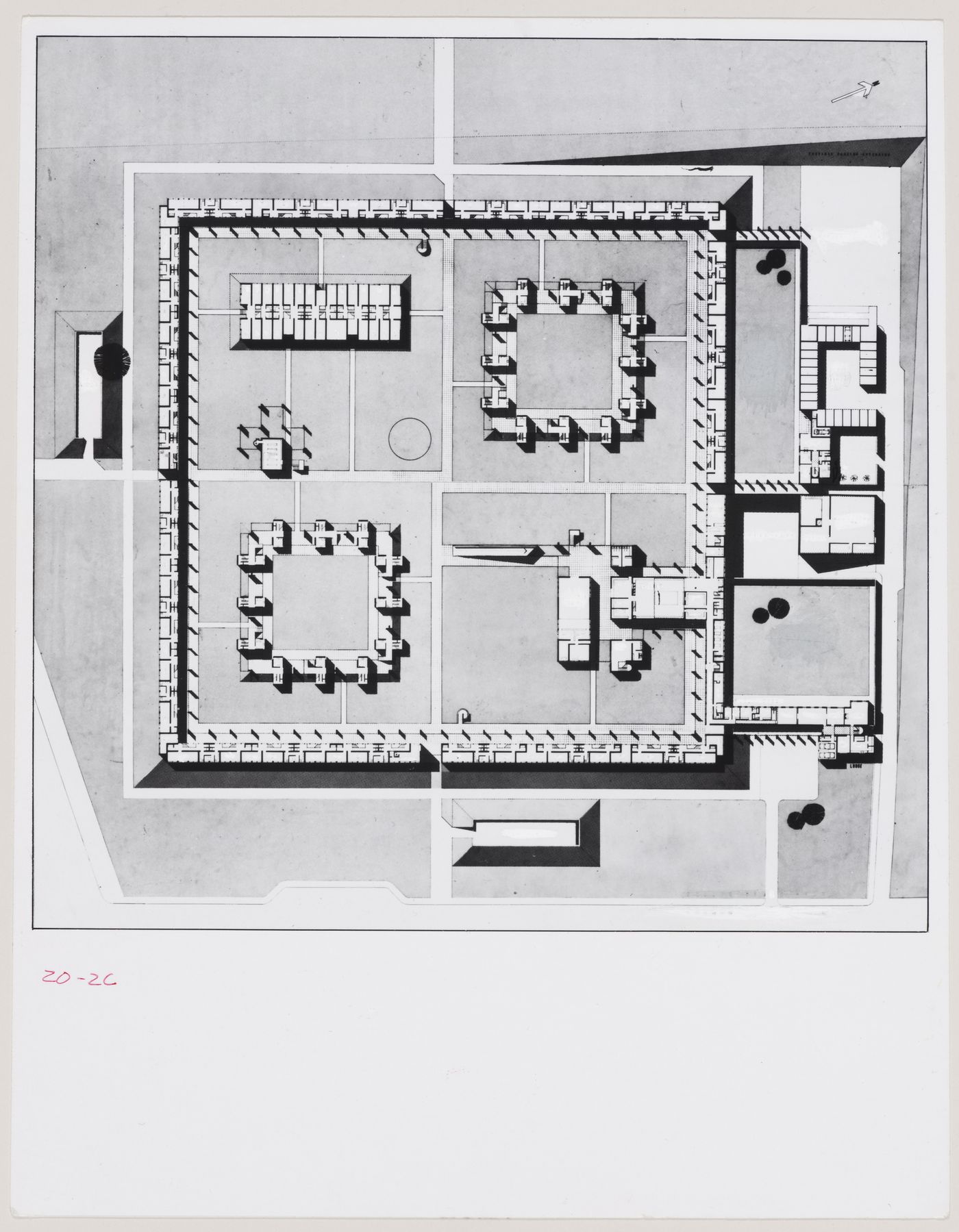 Churchill College, University of Cambridge, Cambridge, England: photograph of plan