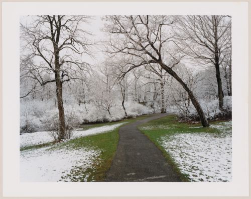Viewing Olmsted: View towards bridge, Goat Island, Niagara Reservation, Niagara Falls, New York, United States