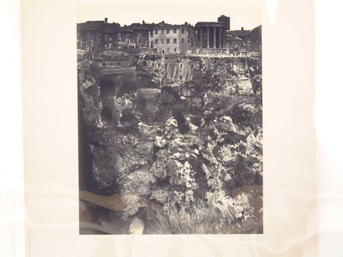 View of the Tempio della Sibilla from across a ravine, Tivoli, Italy