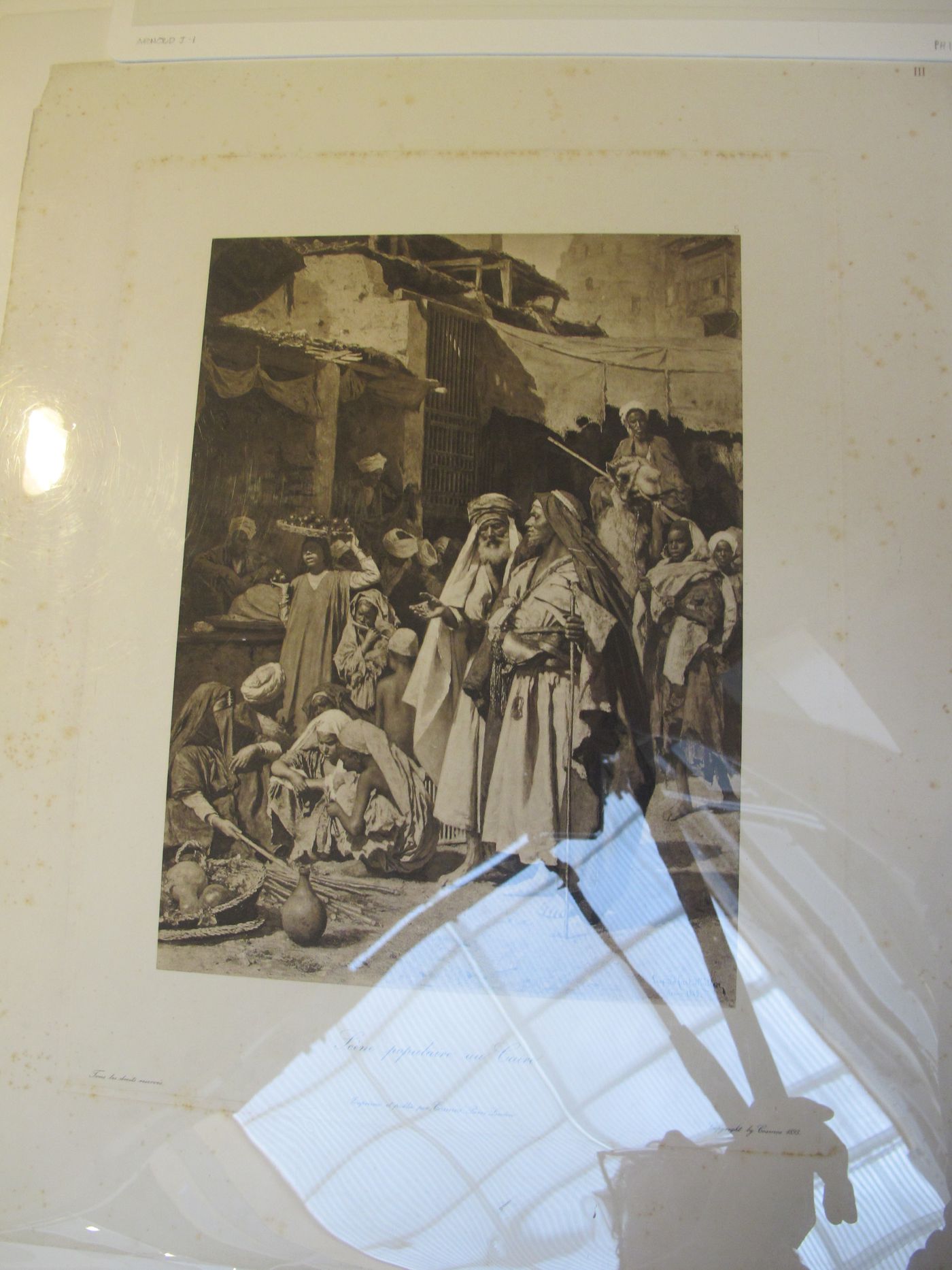 Photograph of a painting  by Leopold Carl Müller depicting a street scene in Cairo in 1880, Egypt