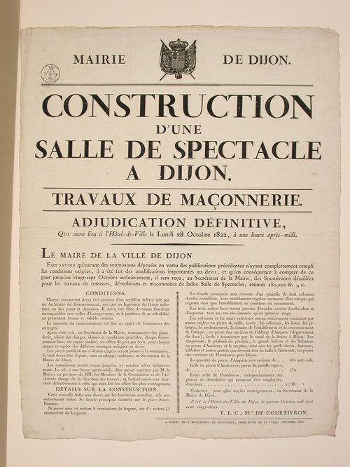 Poster putting out to tenderthe masonry work necessary to...