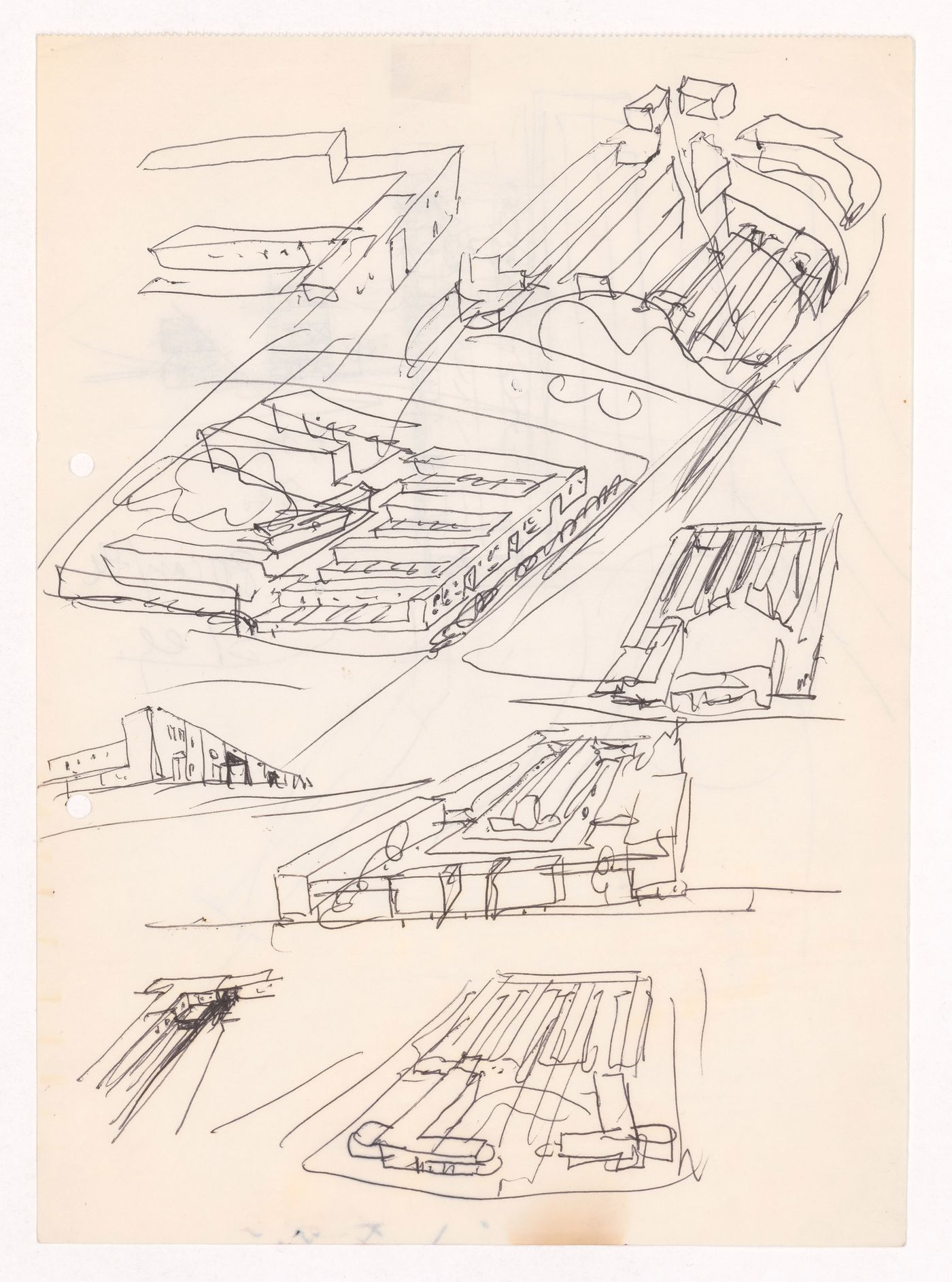Sketch axonometric views and perspective for Loteamento Bárbara de Sousa, Ovar, Portugal