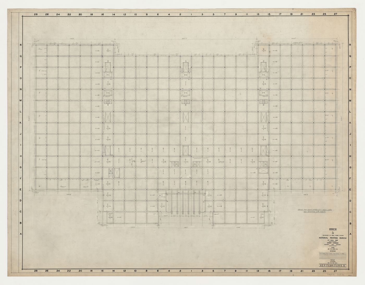 Plan principal : étage 3, Imprimerie Nationale du Canada, Hull, Québec, Canada