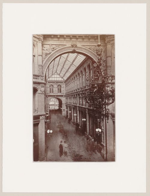 Interior view of the Kaisergalerie showing a glazed roof and shops, restaurants, concert hall, hotel and/or offices, Berlin, Germany