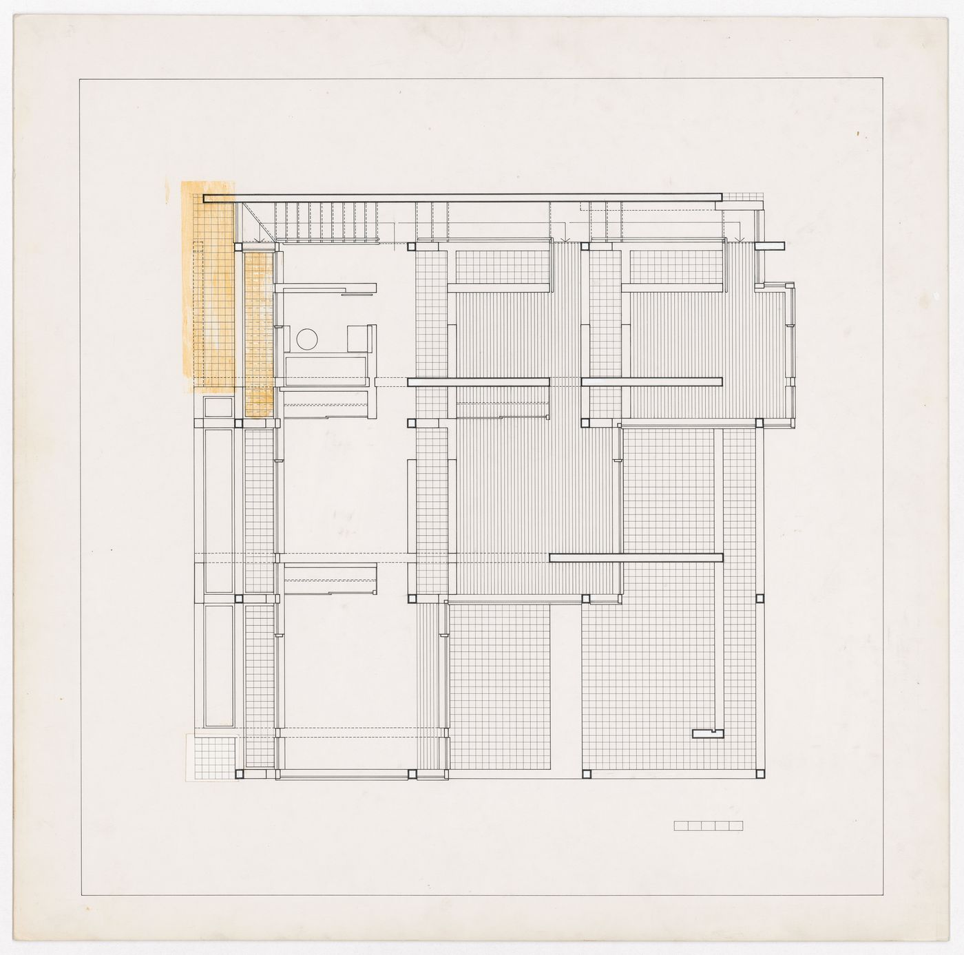 Upper floor plan for Falk House (House II), Hardwick, Vermont