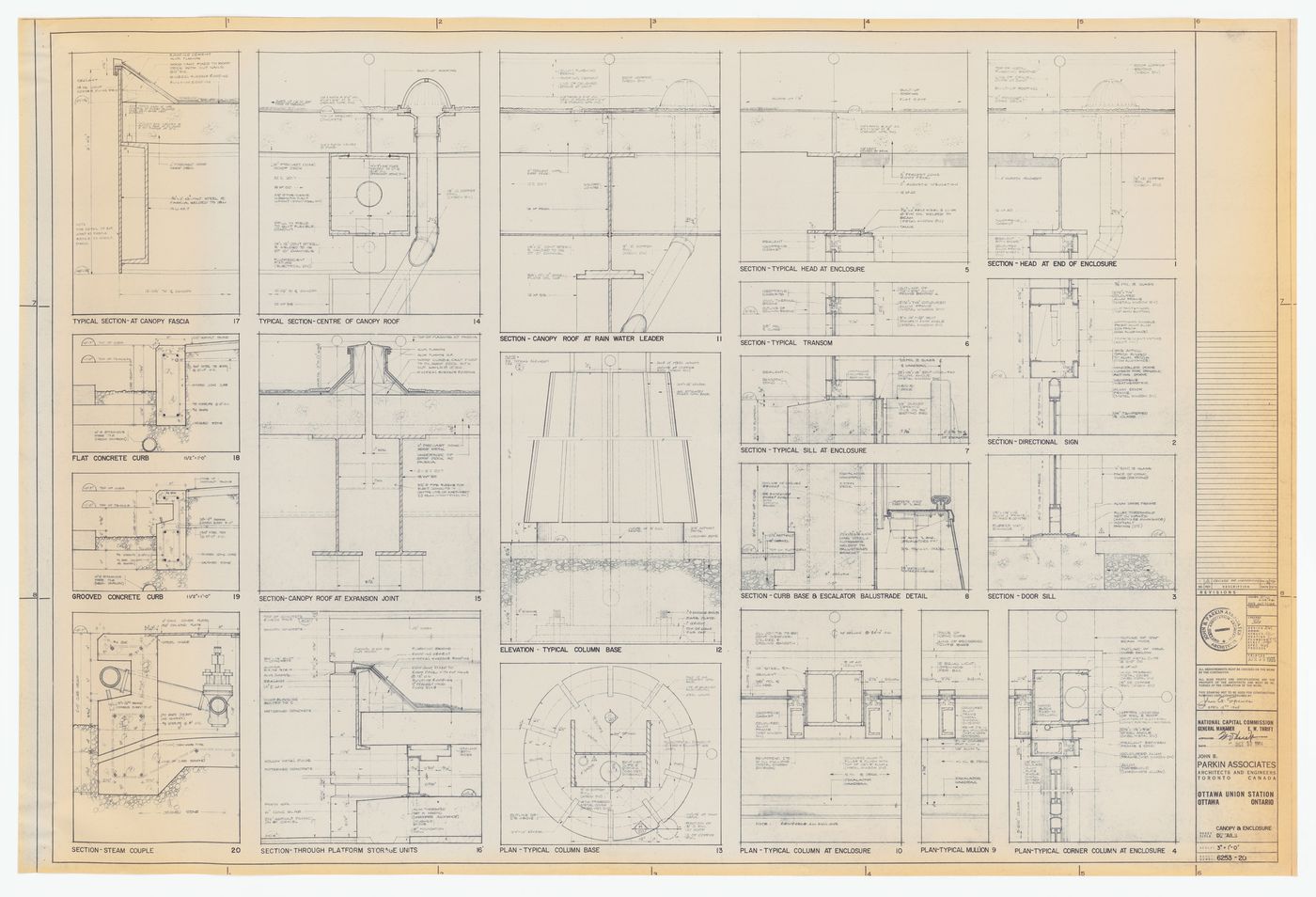 Canopy and enclosure details for Ottawa Union Station, Ottawa, Ontario