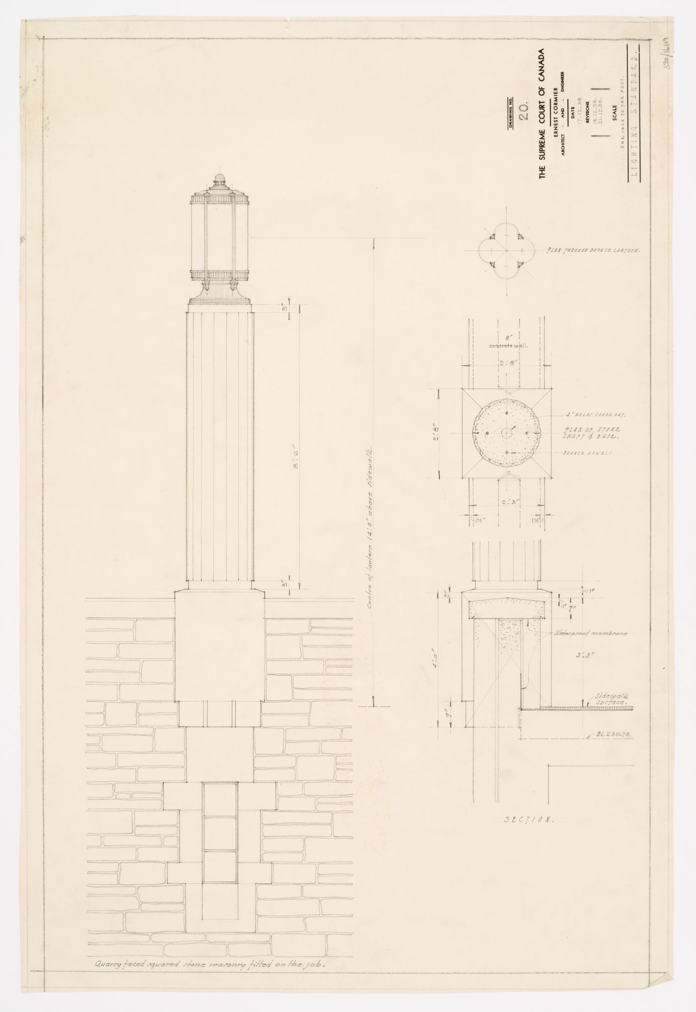 Détails du luminaire, Cour suprême du Canada, Ottawa, Ontario, Canada (1937-1953, 1977)