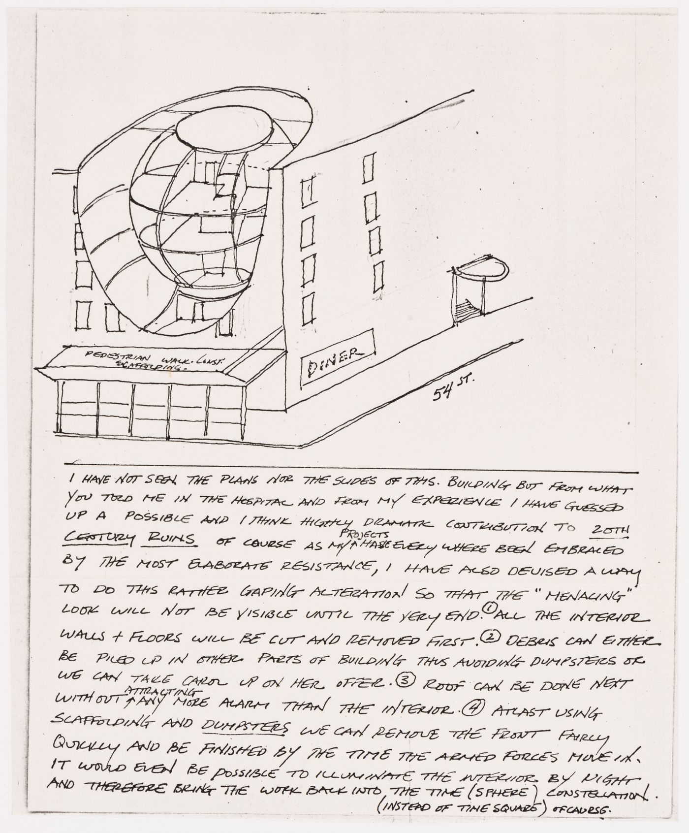 Letter from Gordon Matta-Clark to Alanna Heiss