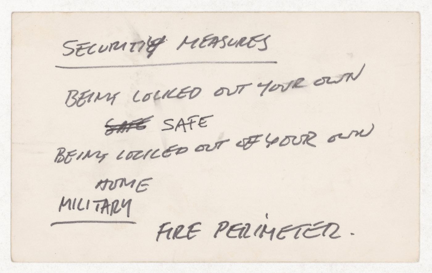 Security measures being locked out your own [safe]/safe...