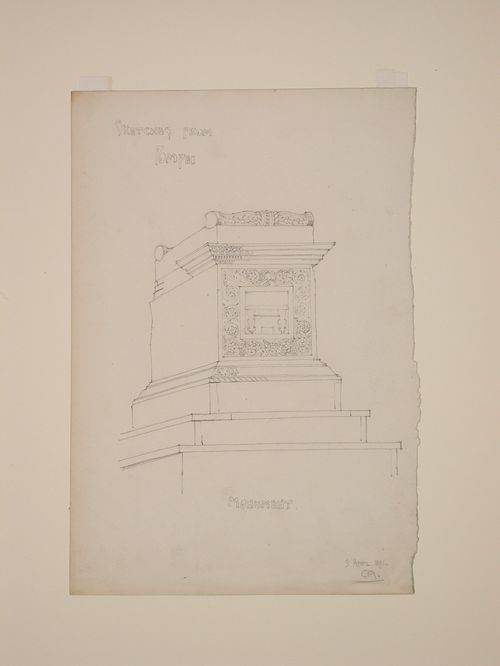 Perspective sketch of a sepulchral monument, Pompeii