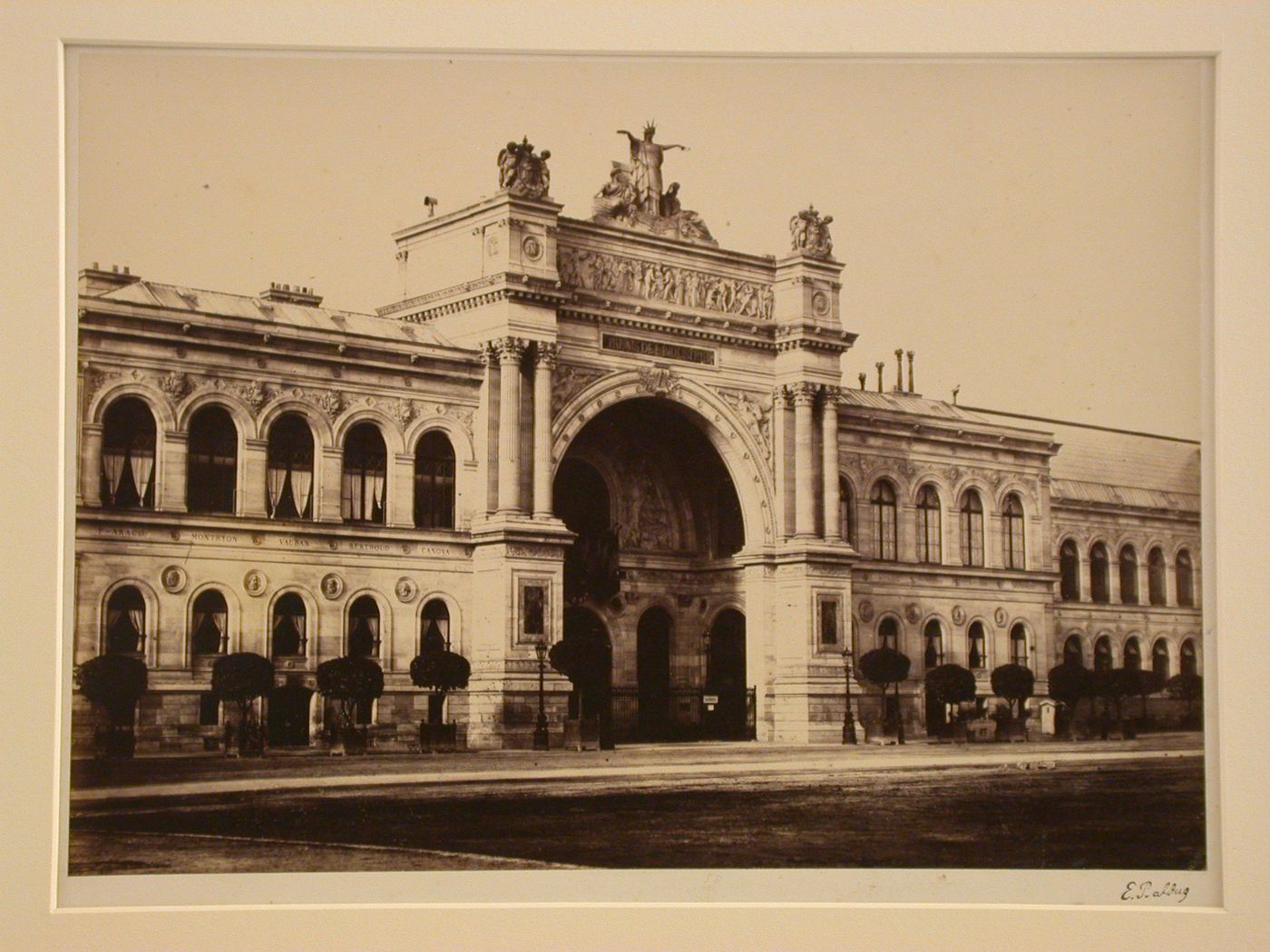 Exterior view, façade and entrance of Palais de l'industrie, Paris, France