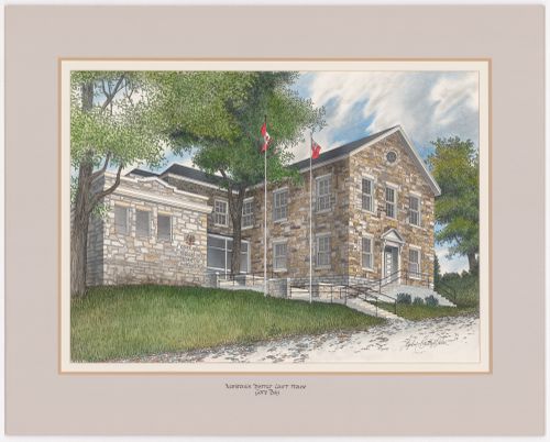 Manitoulin District Court House, Gore Bay, from Court Houses in Ontario (verso: Perth County Court House, Stratford)