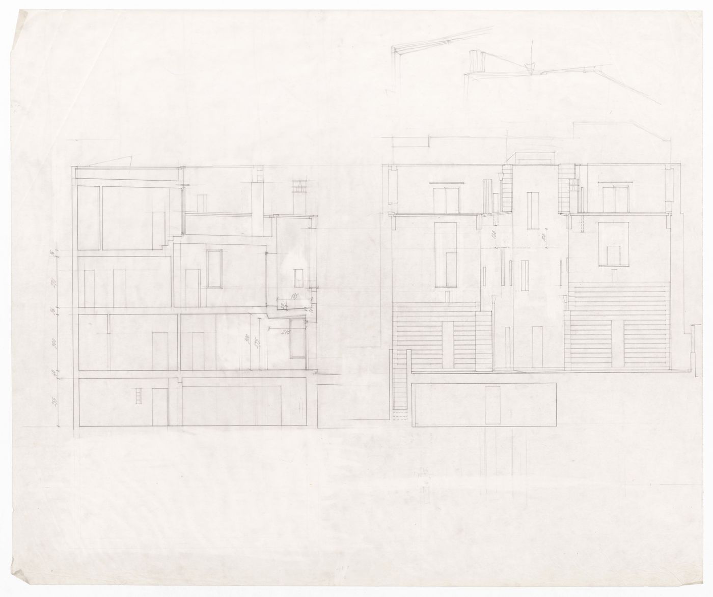 Sections and exterior elevation for Casa Miggiano, Otranto, Italy