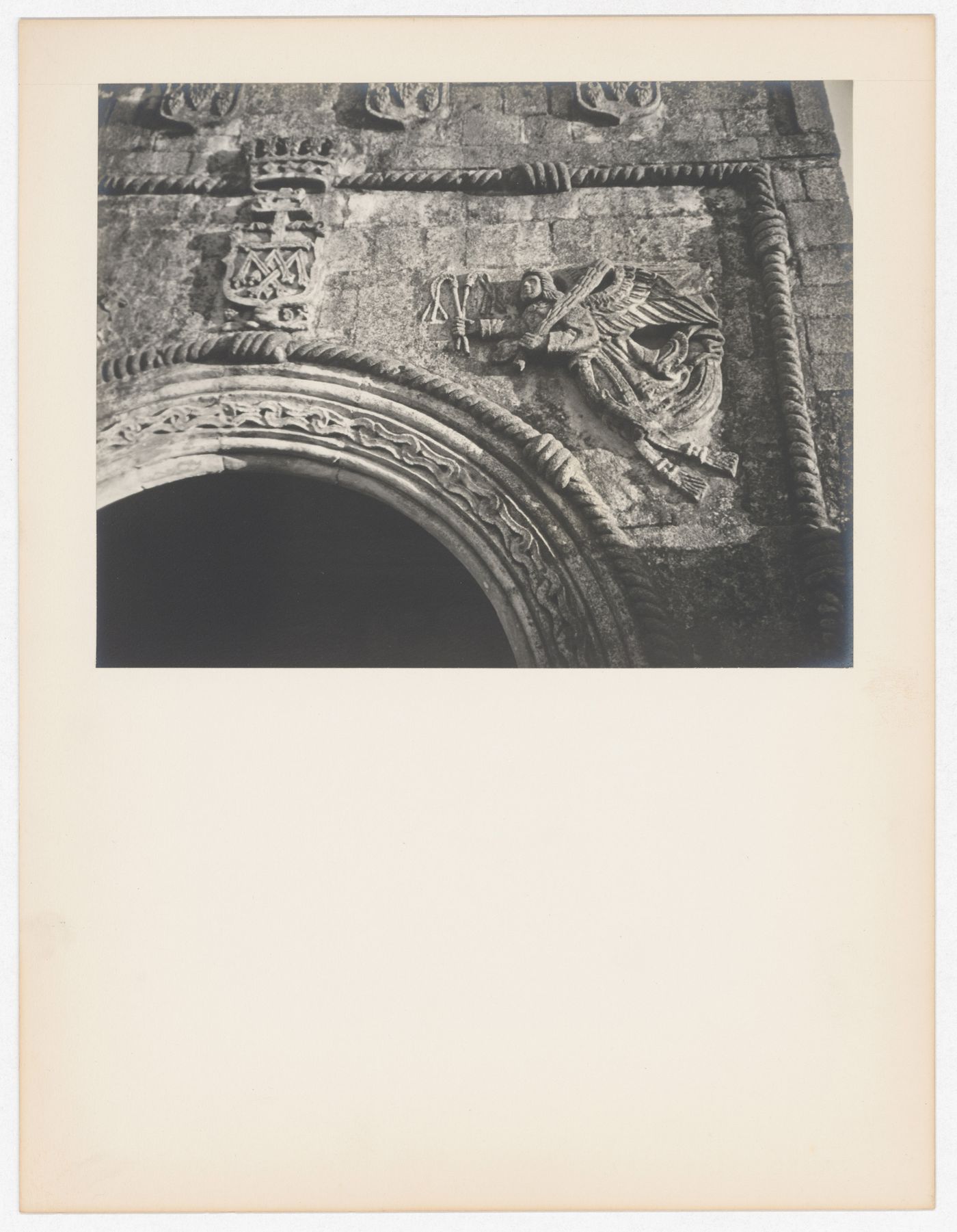 Close-up view of a sculptural detail, Convento de Huejotzingo, Huejotzingo, Mexico