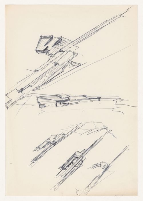 Sketches for Piscina das Marés [Ocean swimming pool], Leça da Palmeira, Matosinhos, Portugal