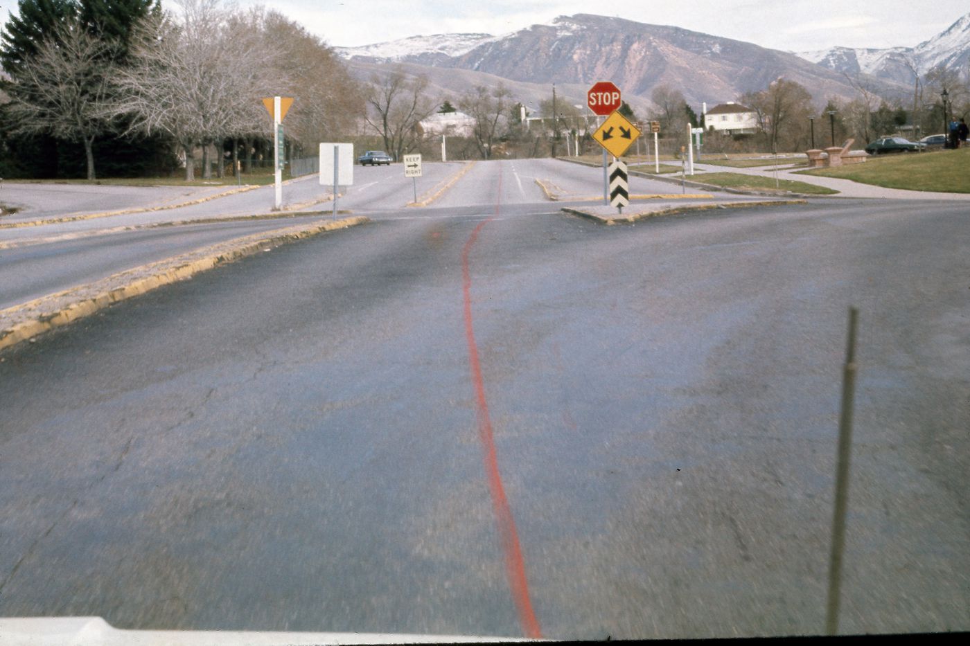 Photograph of line on road during performance of Red Line