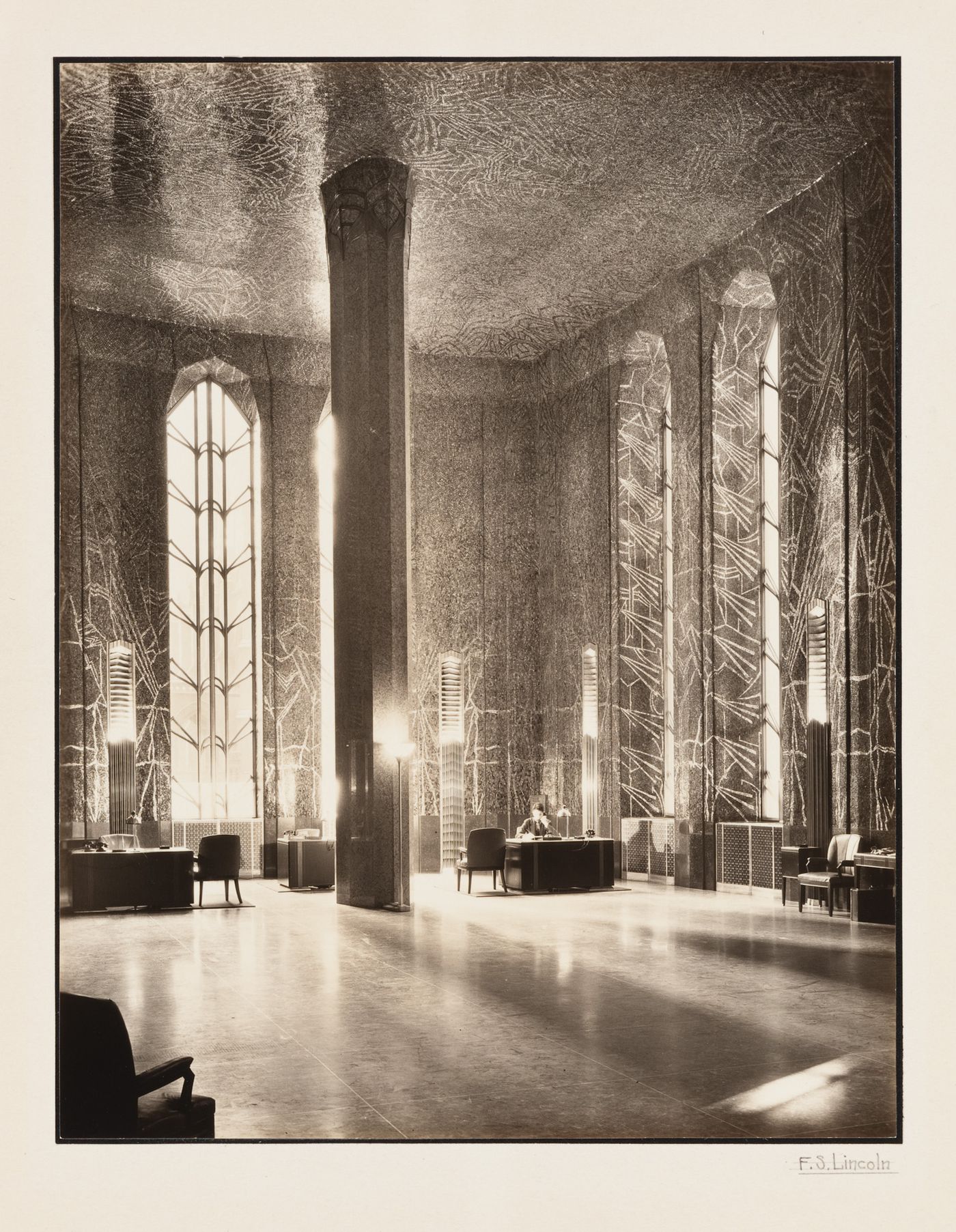 Irving Trust Company, view of main banking room, New York City, New York